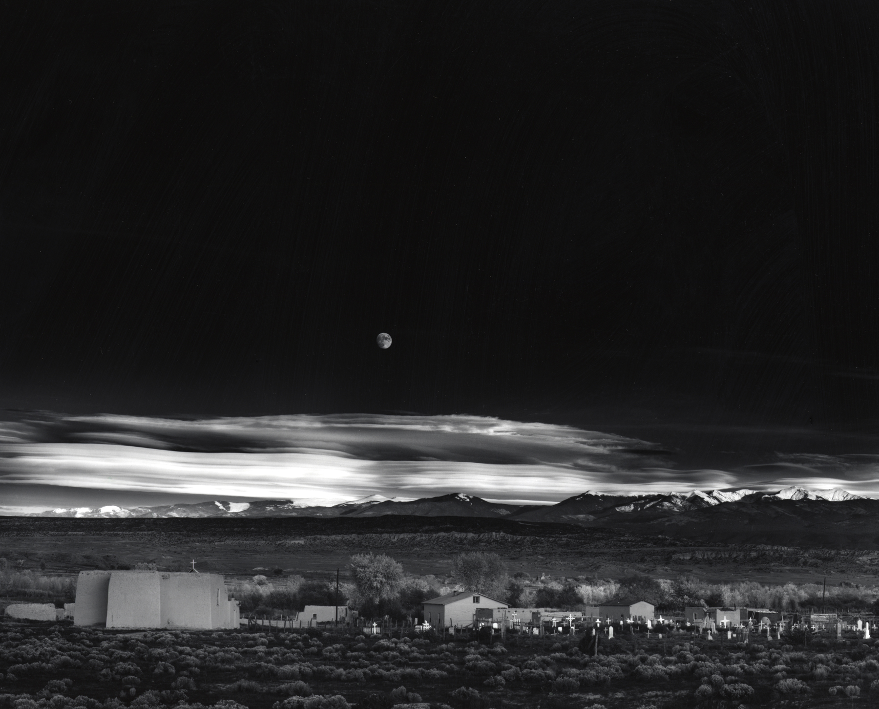 Adams: Moonrise, Hernandez, New Mexico, 1941